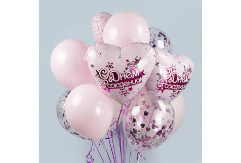 Набор шаров в стиле Барби на день рождения
