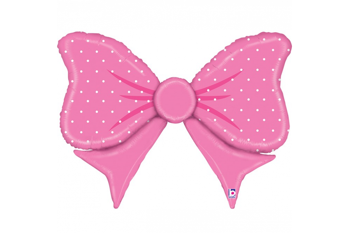 Шар (35”/89 см) Фигура, Бант, Розовый, 1 шт.