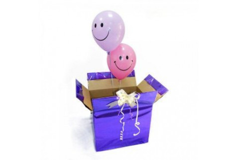 Коробка-сюрприз с шарами "Смайлы"