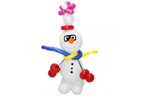 Фигура из шаров «Снеговик в шарфе»