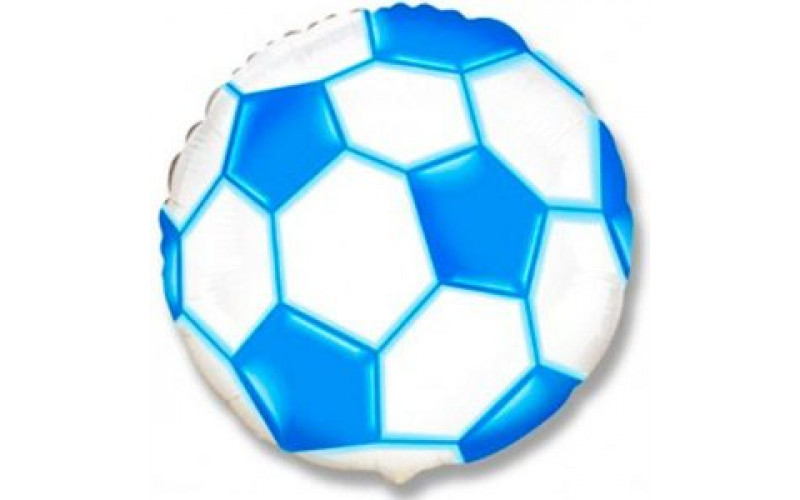 Шар (46 см) Круг, Футбольный мяч, Синий.