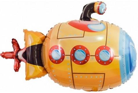 Шар (38''/97 см) Фигура, Подводная лодка, Оранжевый, 1 шт.