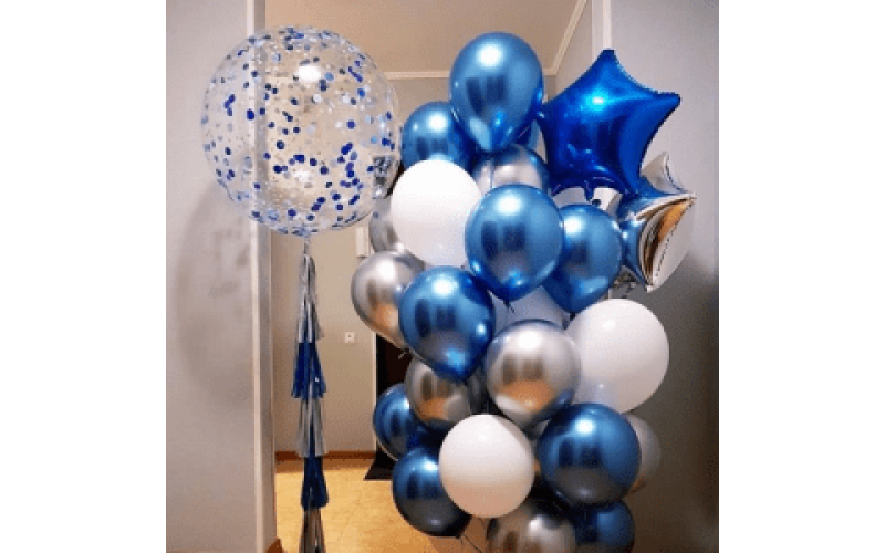 Набор воздушных шаров "Синий хром"