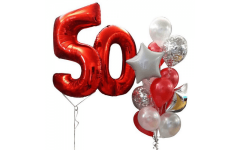 Набор воздушных шаров "Красные цифры 50"