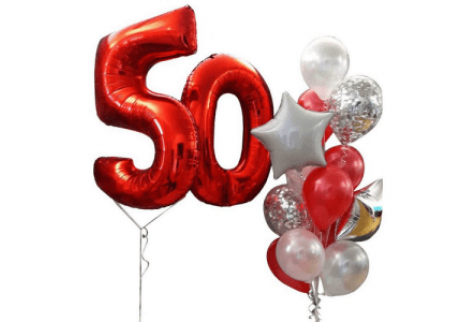 Набор воздушных шаров "Красные цифры 50"