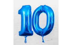 Набор воздушных шаров "Цифры 10 синие"