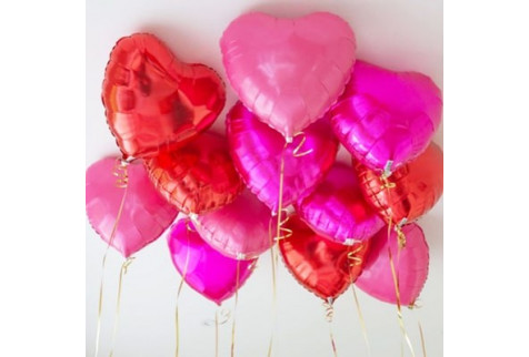 Шары под потолок “Ассорти сердец” 12 шаров