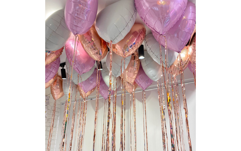 Воздушные шары с гелием под потолок “Нежно-розовые” 1 шт.