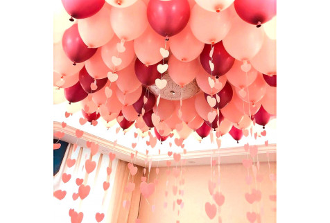 Воздушные шары с гелием под потолок “Розовое ассорти” 1 шт.
