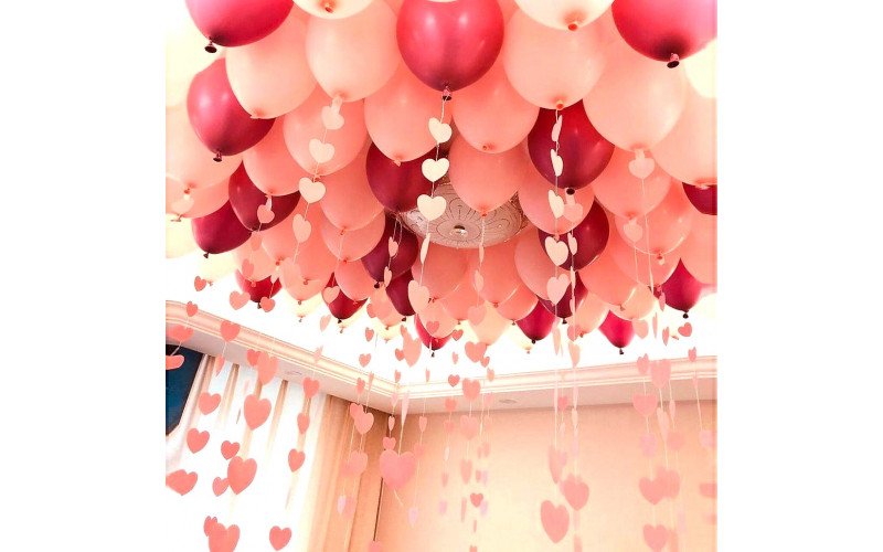 Воздушные шары с гелием под потолок “Розовое ассорти” 1 шт.