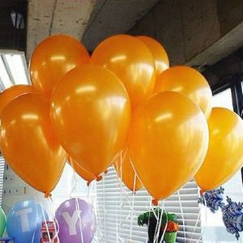 Шары под потолок оранжевые металлик, 30 см. 1 шт.