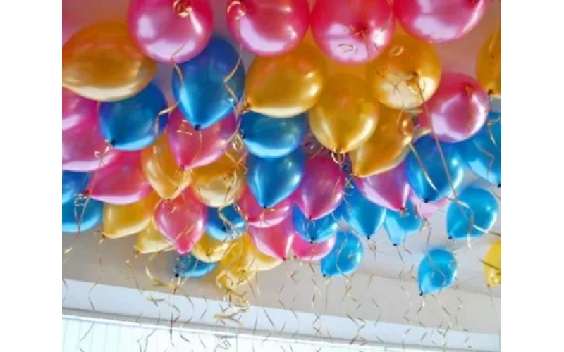 Воздушные шары с гелием под потолок “Разноцветный металлик” 1 шт.