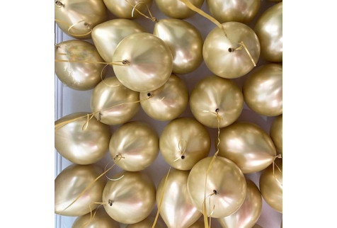 Воздушные шары с гелием под потолок “Золото хром” 1 шт.