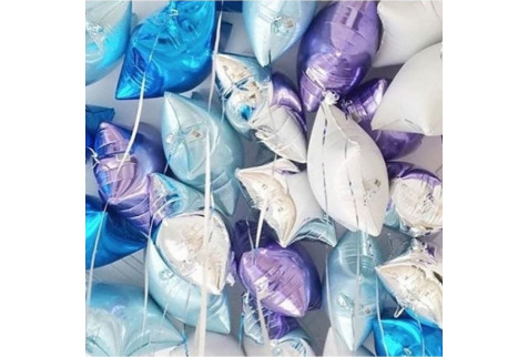 Воздушные шары с гелием под потолок “Фиолетово-синий микс” 1 шт.