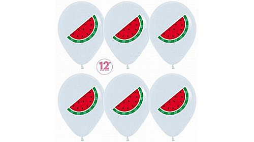 Шар Арбуз, Долька, Белый, (30 см.), 1 шт. Шар Арбуз, Долька, Белый, (30 см.), 1 шт.