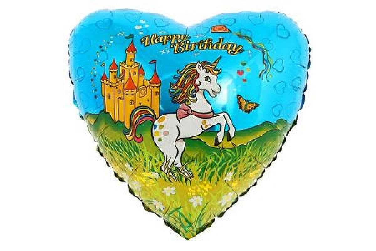 Шар (46 см) Сердце,  HB Единорог.