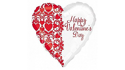 Шар (46 см) Сердце, HVD Белое и красное. Шар (46 см) Сердце, HVD Белое и красное.