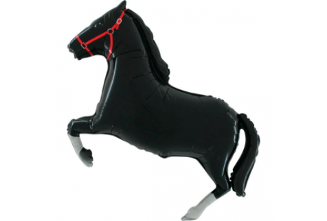 Шар (107 см) Фигура, Лошадь, Черный.