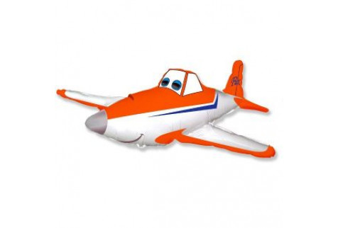 Шар (112 см) Фигура, Гоночный самолет, Оранжевый.