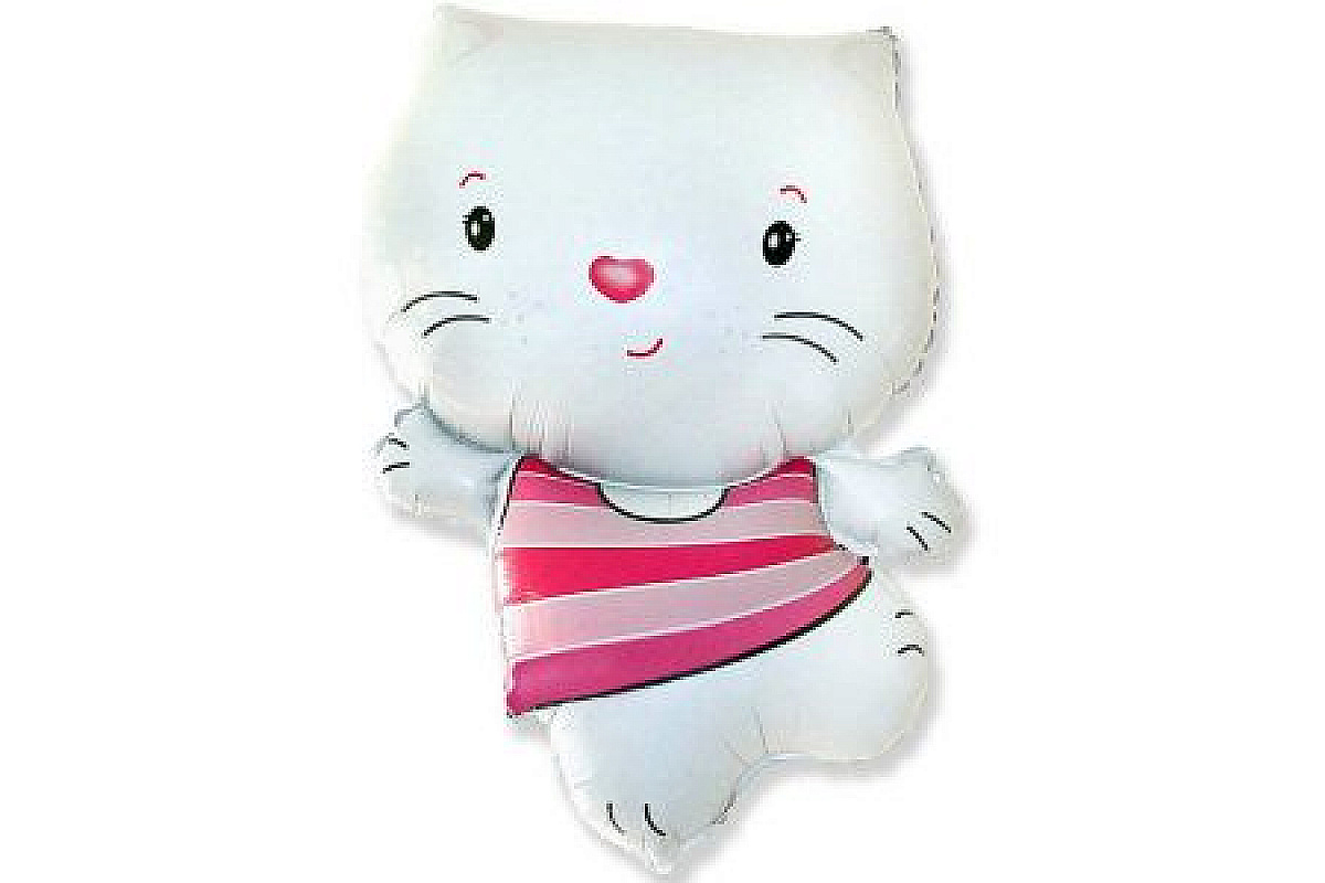 Шар (79 см) Фигура, Котенок, Белый.