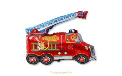 Шар (79 см) Фигура, Пожарная машина, Красный.