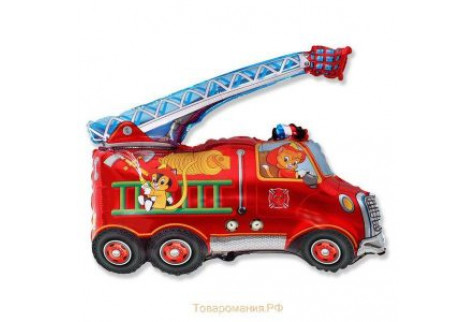 Шар (79 см) Фигура, Пожарная машина, Красный.