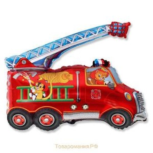 Шар (79 см) Фигура, Пожарная машина, Красный. Шар (79 см) Фигура, Пожарная машина, Красный.