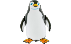 Шар (81 см) Фигура, Счастливый пингвин, Черный.