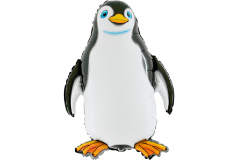 Шар (81 см) Фигура, Счастливый пингвин, Черный.