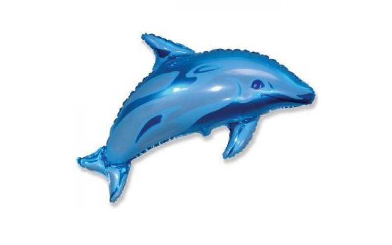 Шар (94 см) Фигура, Дельфин фигурный, Синий