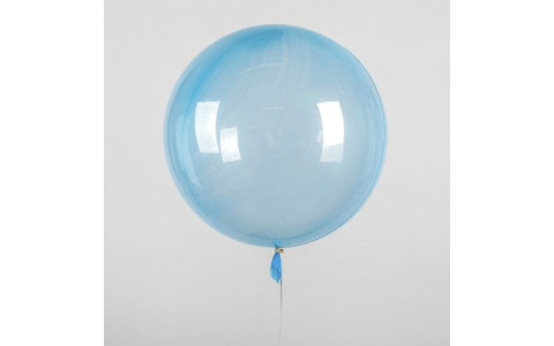 Шар прозрачный голубой (61 см.) Bubble. 1 шт.
