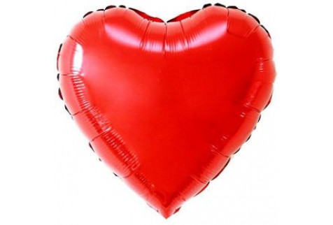 Шар (102 см) Фигура, Сердце в сердце, Красный.
