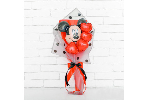 Крафтовый букет из шаров с Микки Маусом