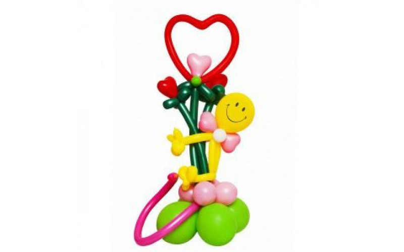 Букет цветов «Влюбленный смайлик»