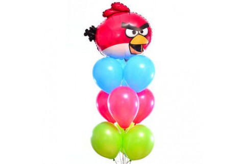 Букет из шаров "Angry Birds-Красная птичка"