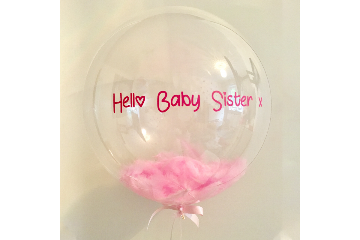 Шар прозрачный (61 см.) Bubble,  Hello Baby Sister 1 шт.