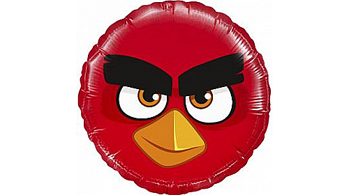Шар (46 см.) Круг, Angry Birds, Красный, 1 шт.