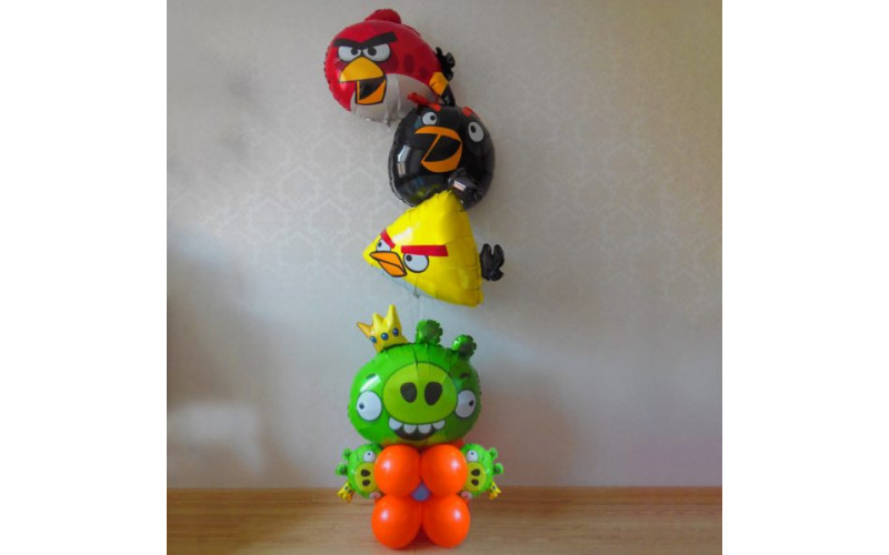 Композиция из шаров "Angry Birds"