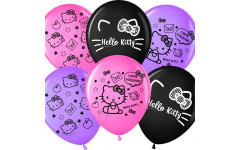 Шар (30 см.) Hello Kitty, С Днем Рождения!, Ассорти, пастель,1 шт.