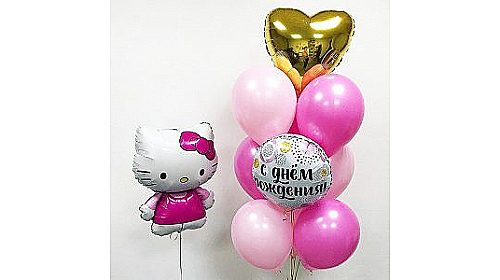 Набор шаров " День рождения с Hello Kitty" Набор шаров " День рождения с Hello Kitty"