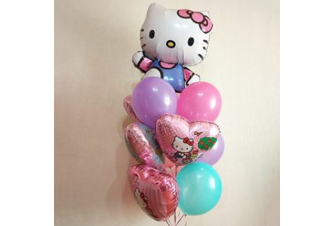 Букет шаров "Праздник с Hello Kitty"