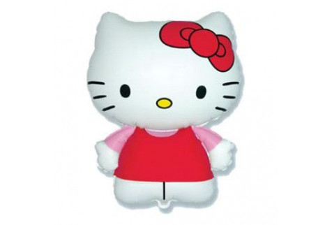 Шар (66 см.) Фигура, Hello Kitty, Котенок с бантиком, Розовый, 1 шт.