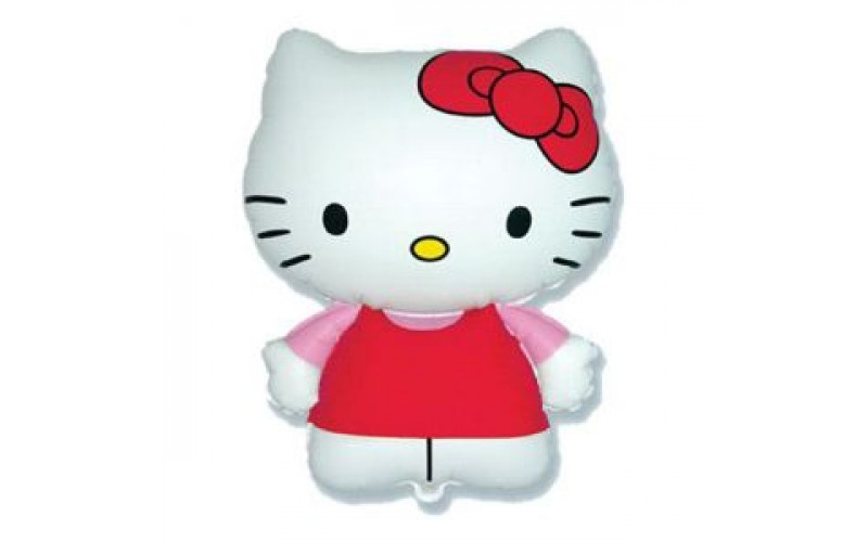 Шар (66 см.) Фигура, Hello Kitty, Котенок с бантиком, Розовый, 1 шт.