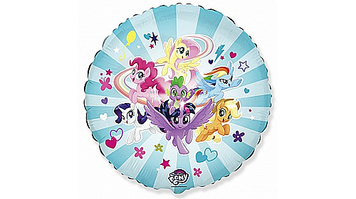 Шар (46 см.) Круг, My Little Pony, Дружные Лошадки, Голубой, 1 шт.