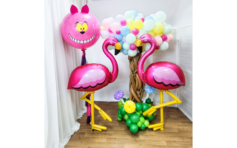 Набор шаров “Фламинго и Чеширский кот”