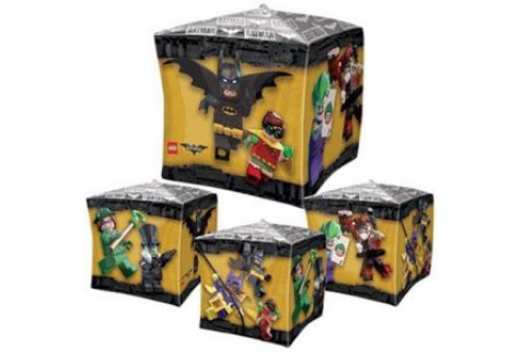 Фольгированный шар куб (38 см.)”Лего Бэтмен” 1 шт.