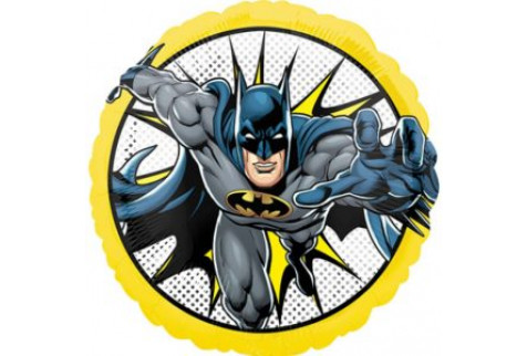 Фольгированный шар круг (46 см.)”Бэтмен в полёте” 1 шт.