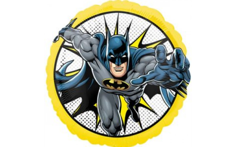 Фольгированный шар круг (46 см.)”Бэтмен в полёте” 1 шт.