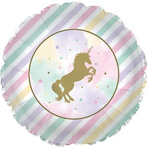 Шар (46 см.) Круг, Звездный Единорог, 1 шт.