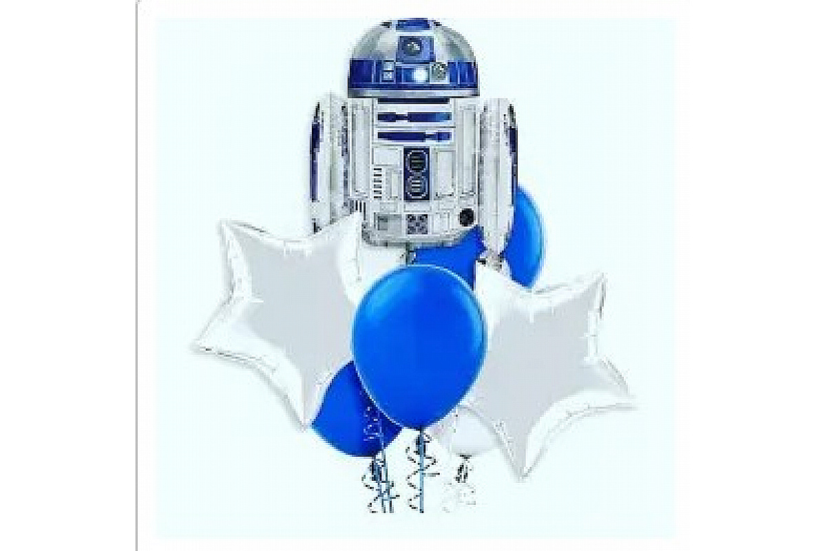 Букет из шаров "R2-D2" с звёздами